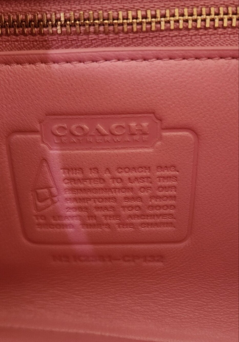 COACH Hamptons Small Leather Shoulder Bag- Pink - Picture 11 of 16